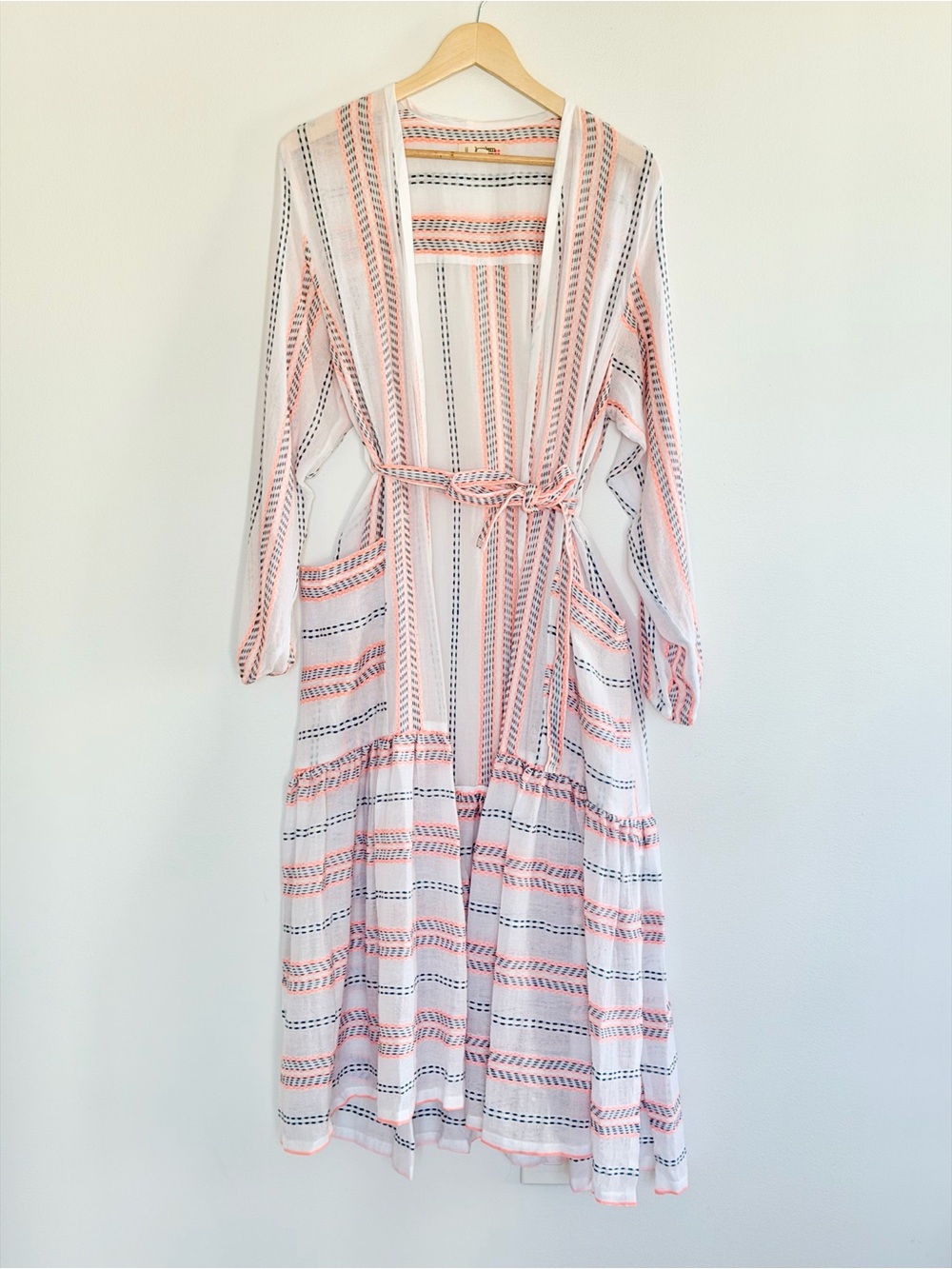 Lemlem by Liya Kebede Striped Belted Long Robe Duster Small
